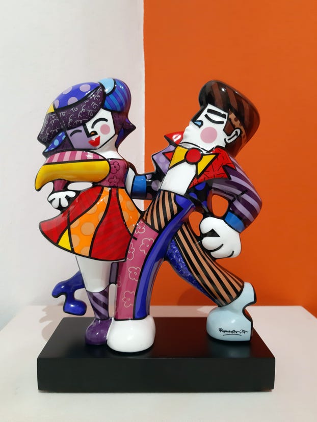 romero britto opere pop art porcellana sculture energy color swing porcellana goebel